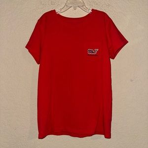 Vineyard Vines Red Stars & Stripes Whale Short Sleeve Shirt- Size Medium